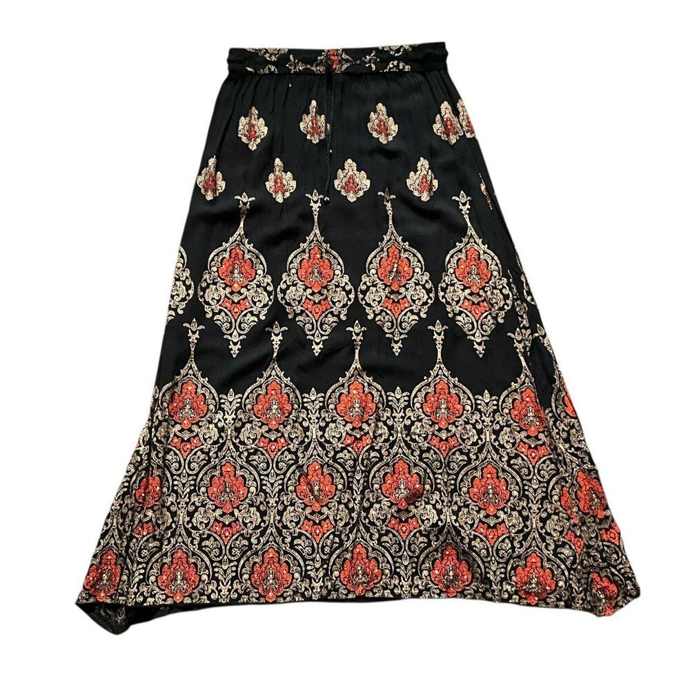 Royal Paisley Dark Boho Hippie Skirt: Size M
